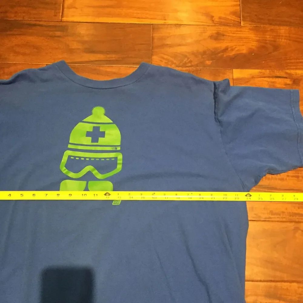 The North Face T-Shirt Mens Size XXL Blue Cotton Short Sleeve Ames Bros Ski Tee